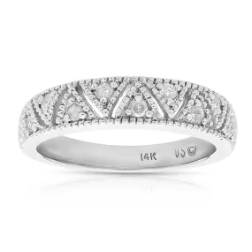 0.18 cttw Diamond Wedding Band 14K White Gold