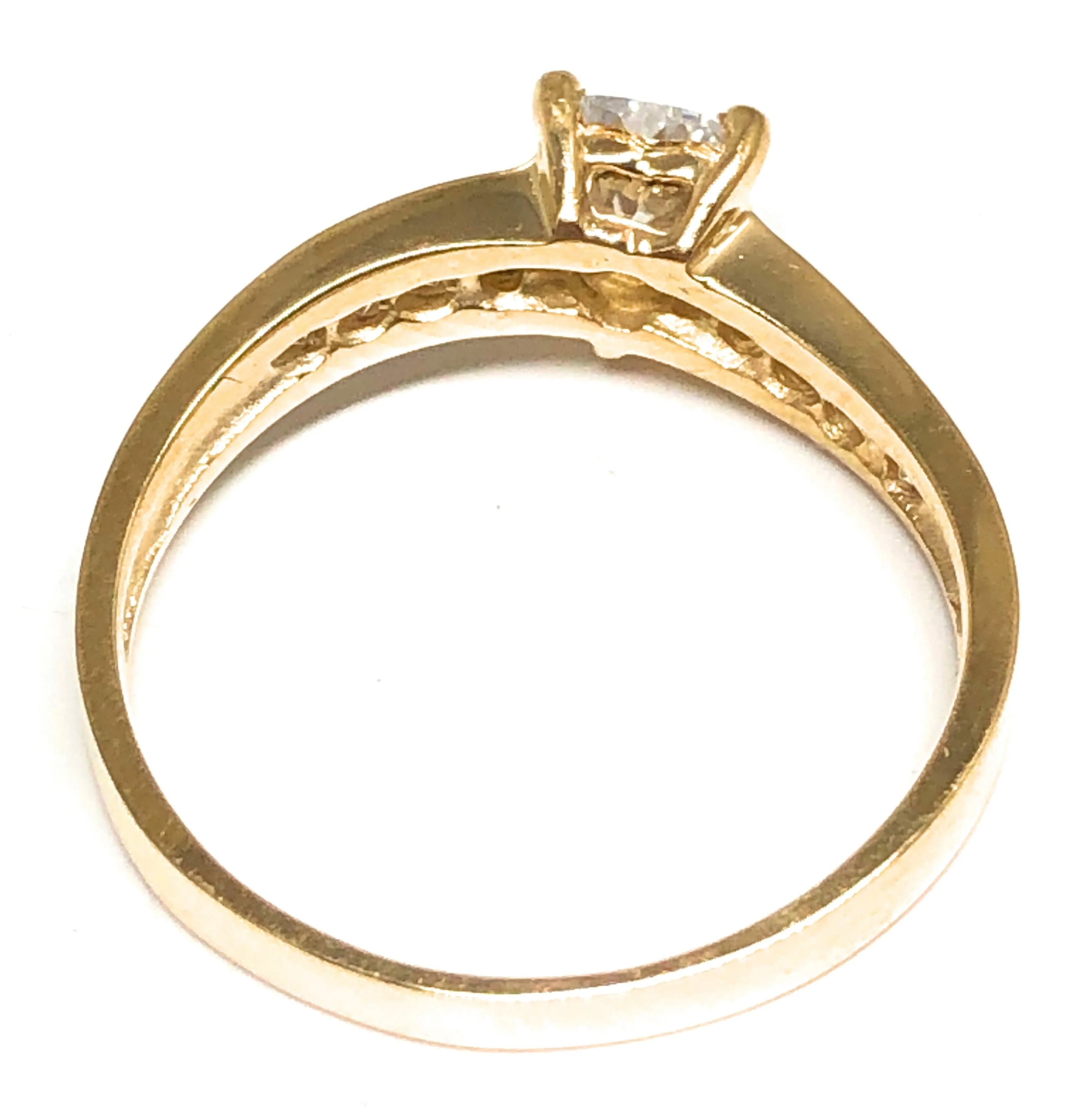 10k Solid Gold Yellow Gold Heart White CZ Ring