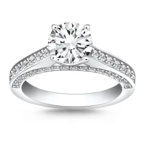 14k White Gold Pave Diamond Cathedral Engagement Ring-rxd96580y28bt