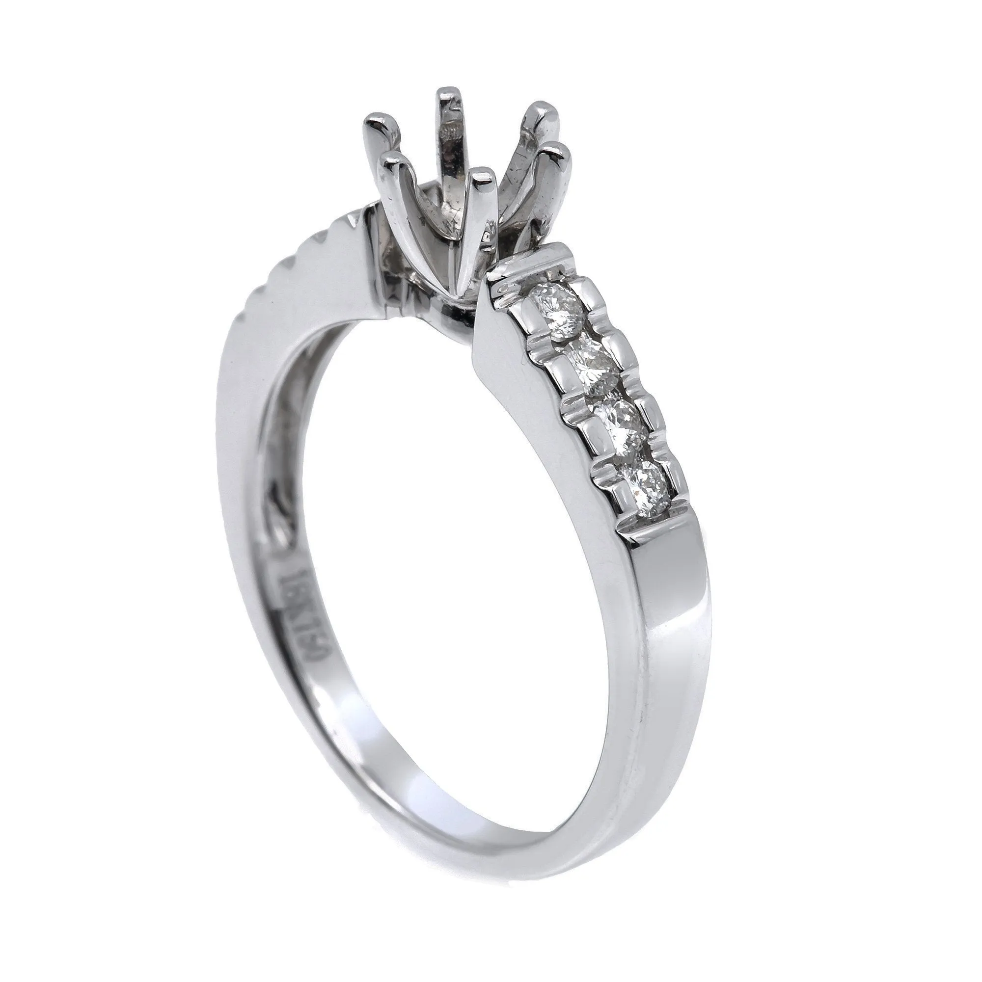 14K White Gold Round Shape Ring