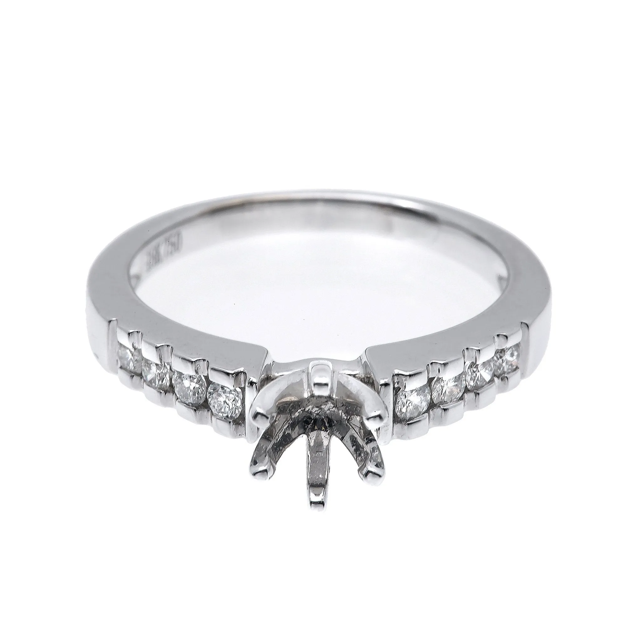 14K White Gold Round Shape Ring