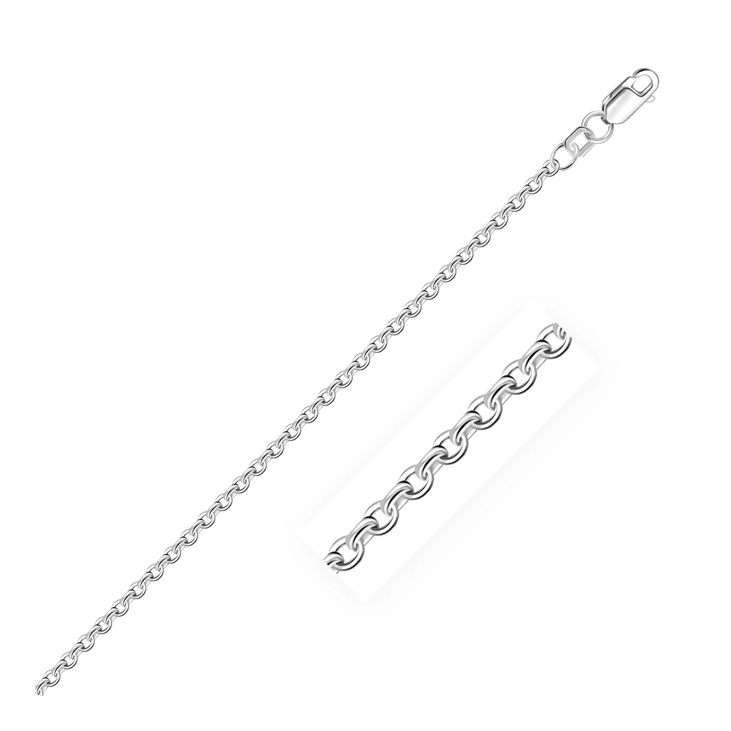 2.3mm 14k White Gold Rolo Chain-rx46334-16