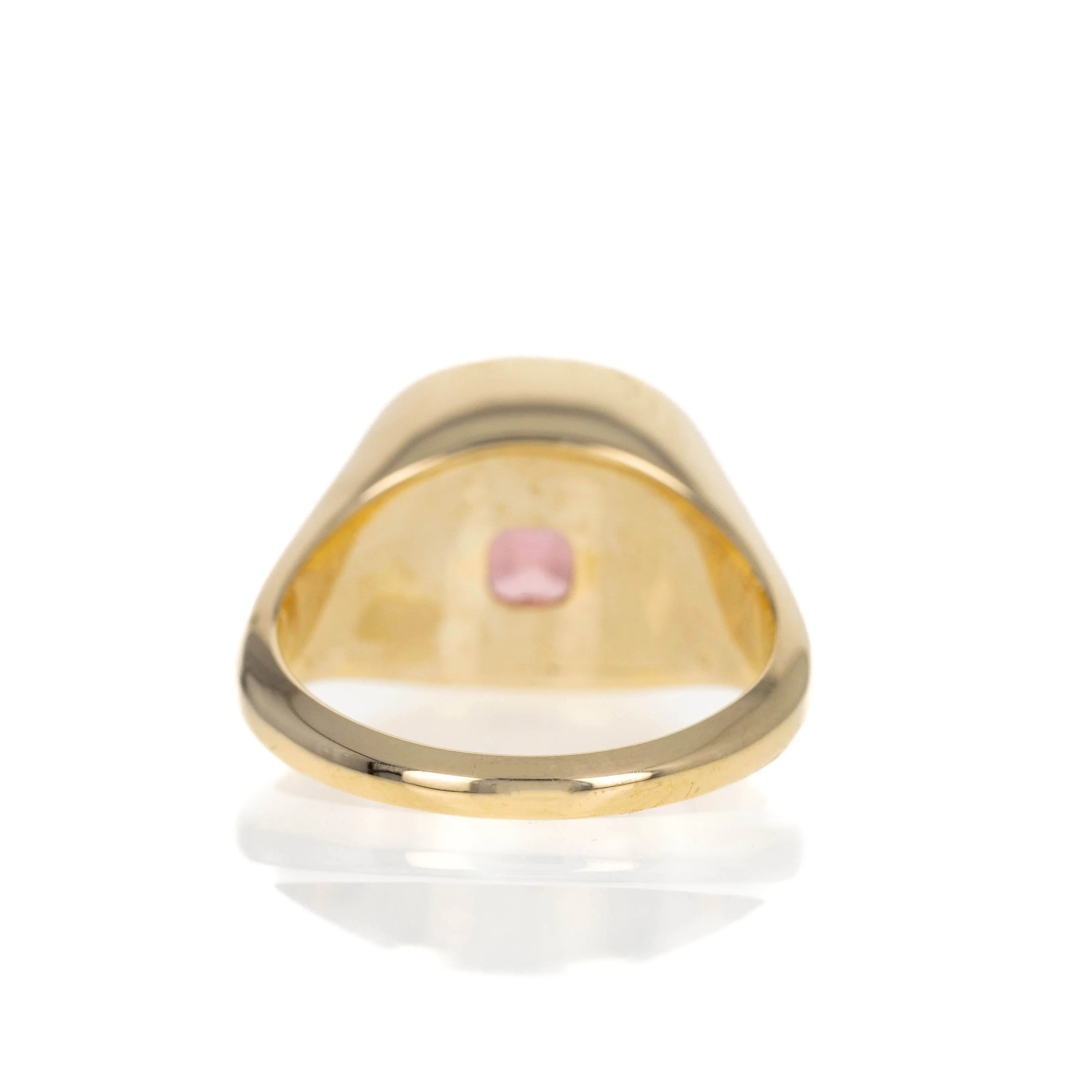 2.66 Carat Cushion Paradise Pink Tourmaline Signet Ring