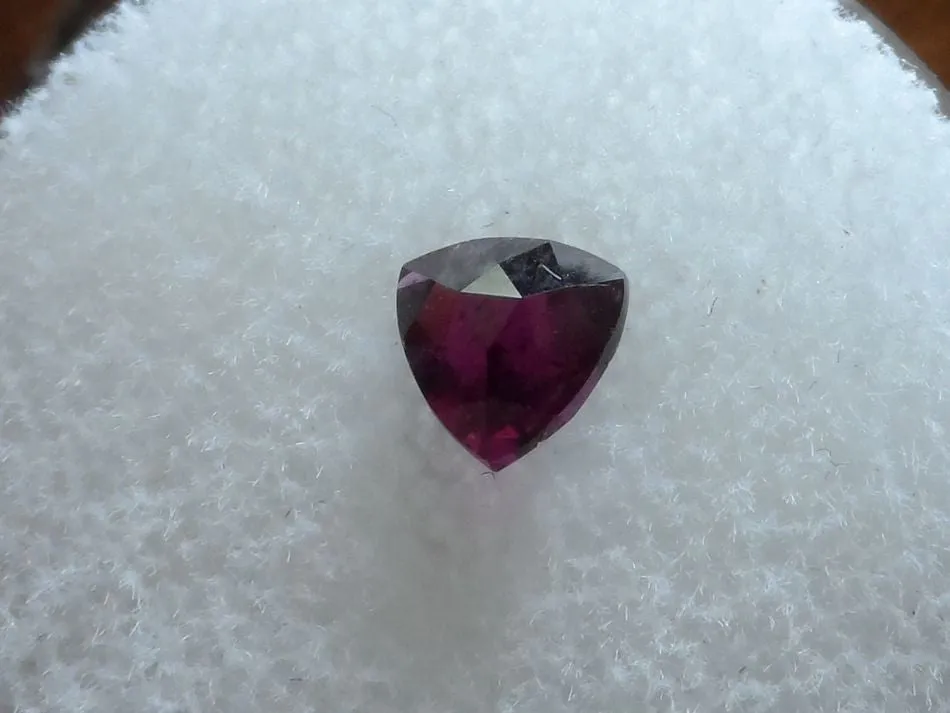 .88 CT. RASPBERRY/PURPLE FANCY TRILLION CUT GARNET