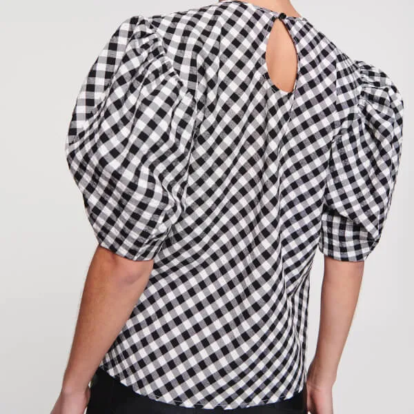 Aligne Hicks Gingham Seersucker Blouse