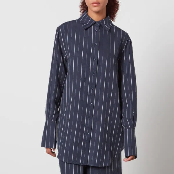 Aligne Kayla Pinstripe Wrap Front Lyocell-Blend Shirt