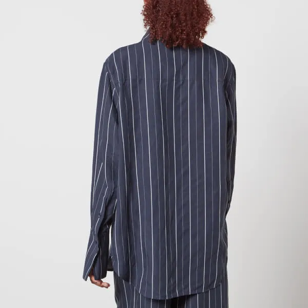 Aligne Kayla Pinstripe Wrap Front Lyocell-Blend Shirt