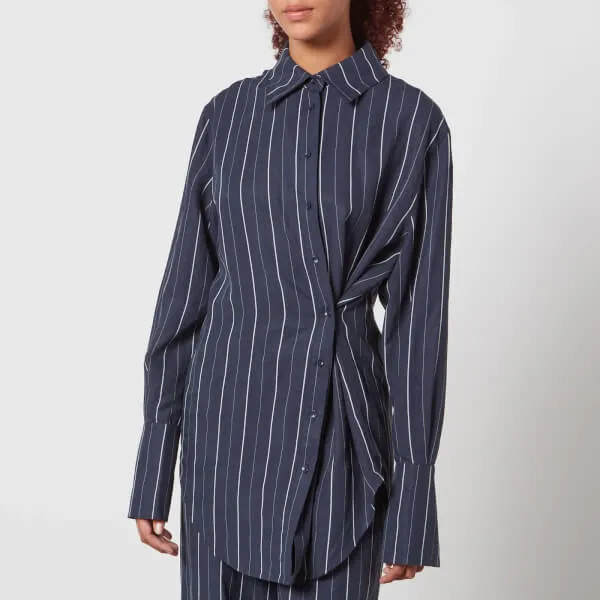 Aligne Kayla Pinstripe Wrap Front Lyocell-Blend Shirt