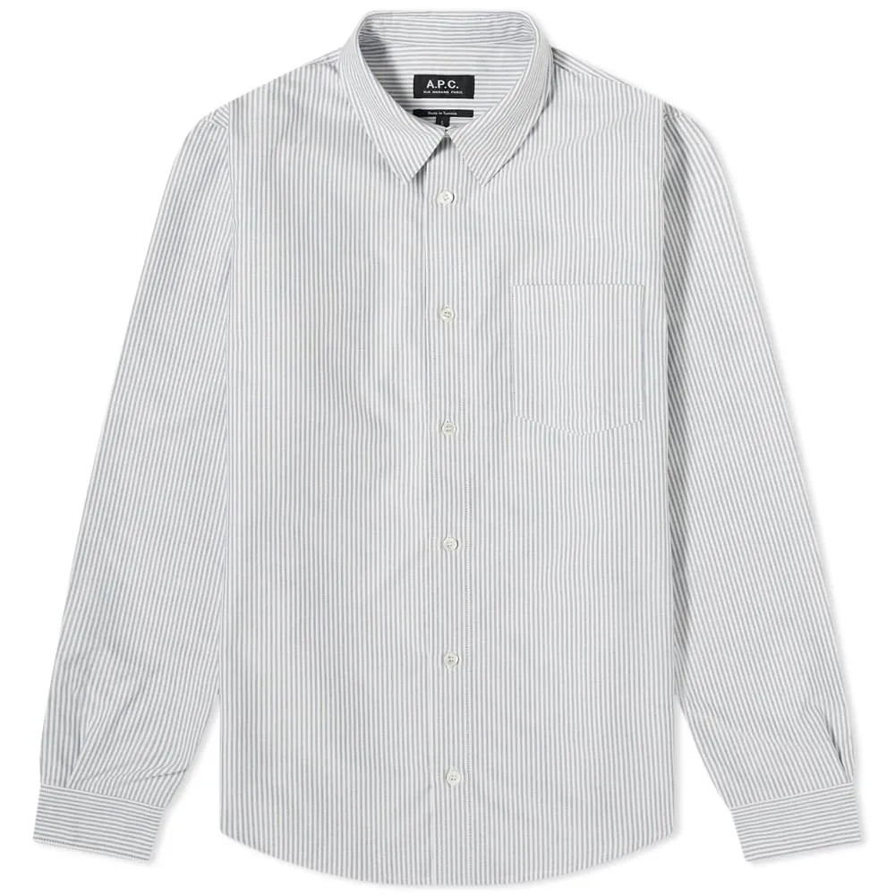 A.P.C. 92 Stripe Oxford ShirtDark Blue