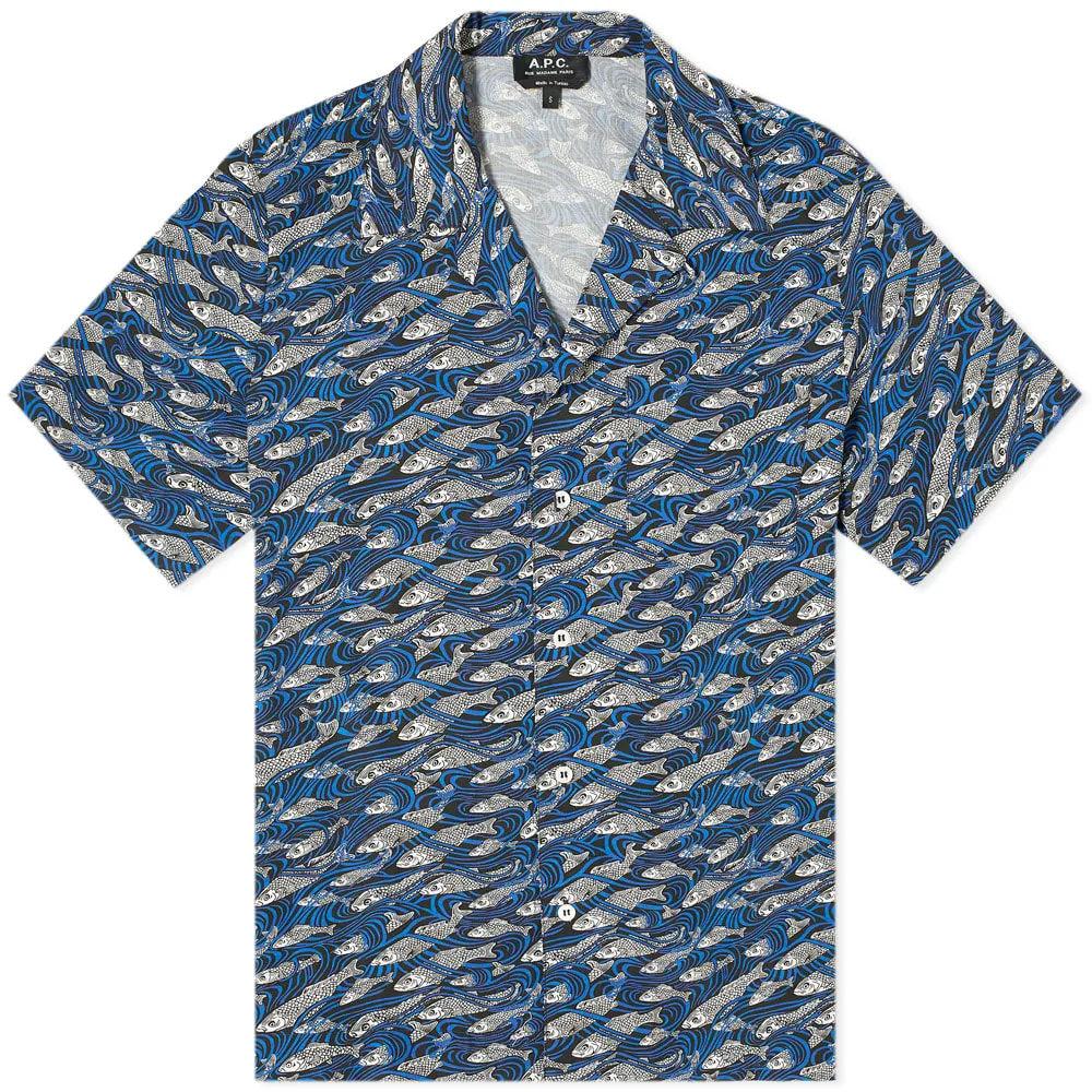 A.P.C. David Fish Vacation ShirtBlue