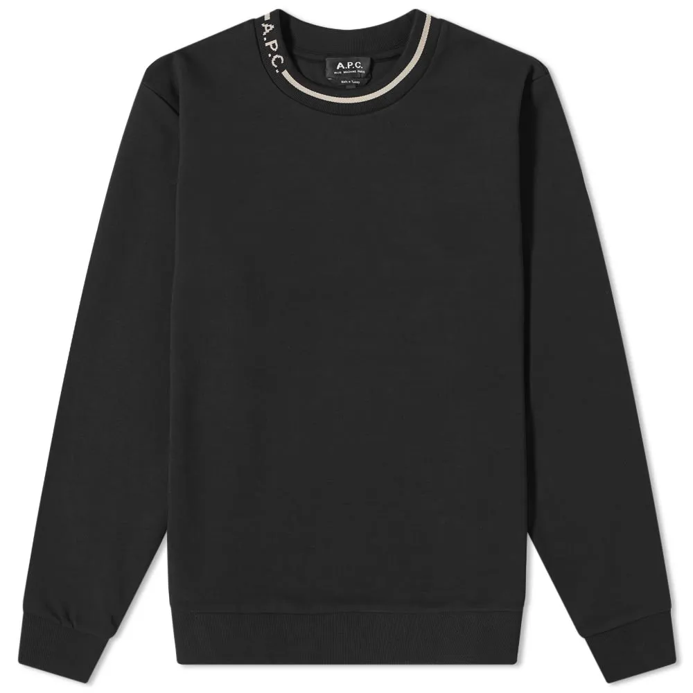 A.P.C. Earl Logo Neck Crew SweatBlack