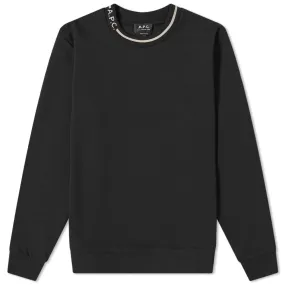 A.P.C. Earl Logo Neck Crew SweatBlack