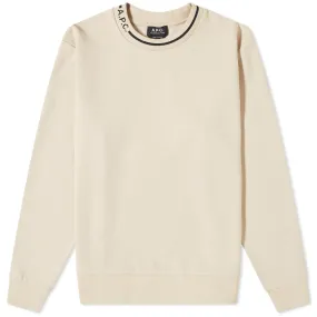 A.P.C. Earl Logo Neck Crew SweatEcru