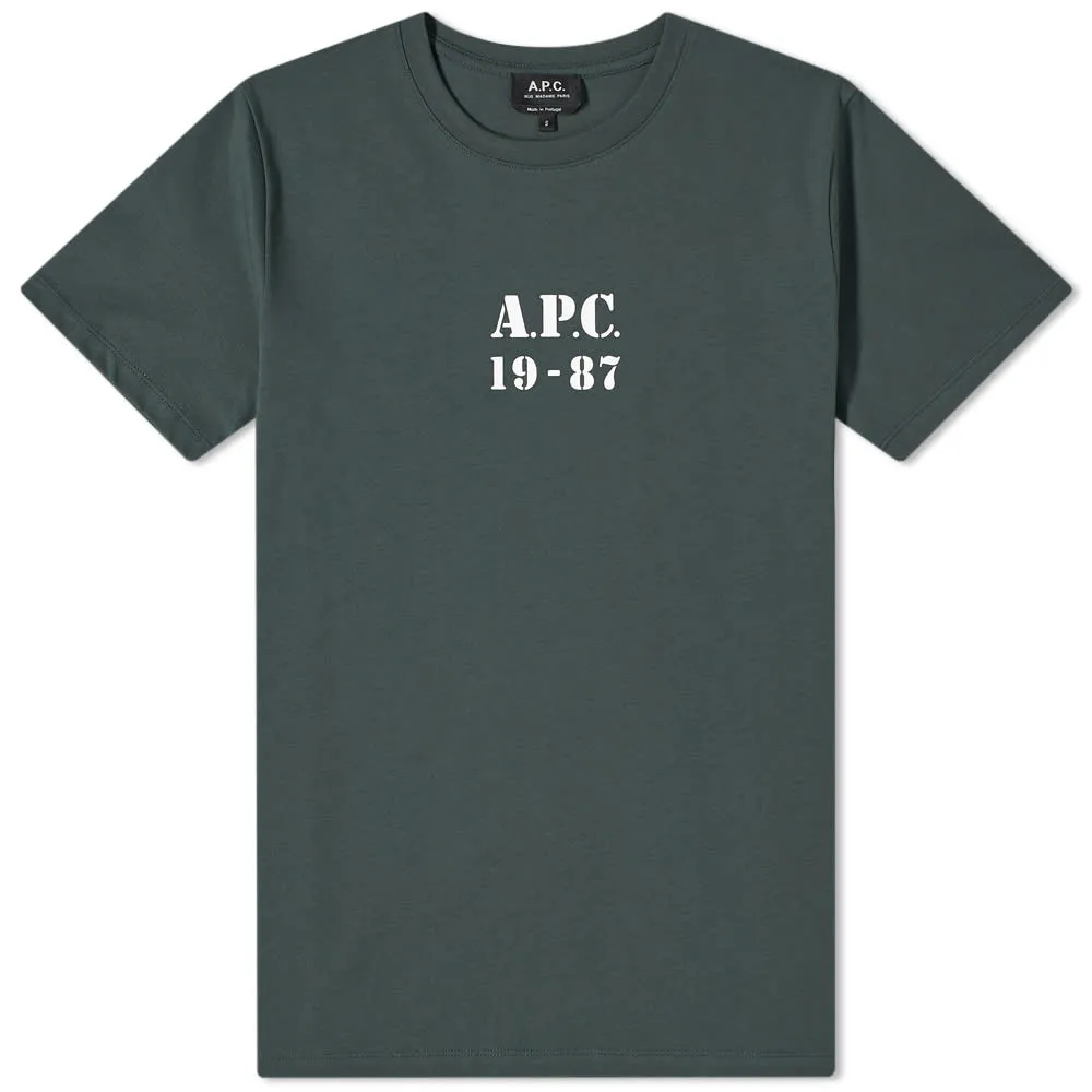 A.P.C. Georges Stamped Logo T-ShirtGreen