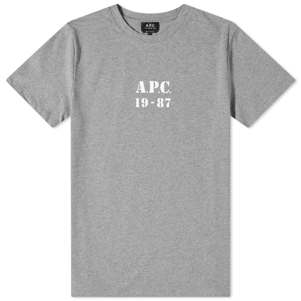 A.P.C. Georges Stamped Logo TeeGrey