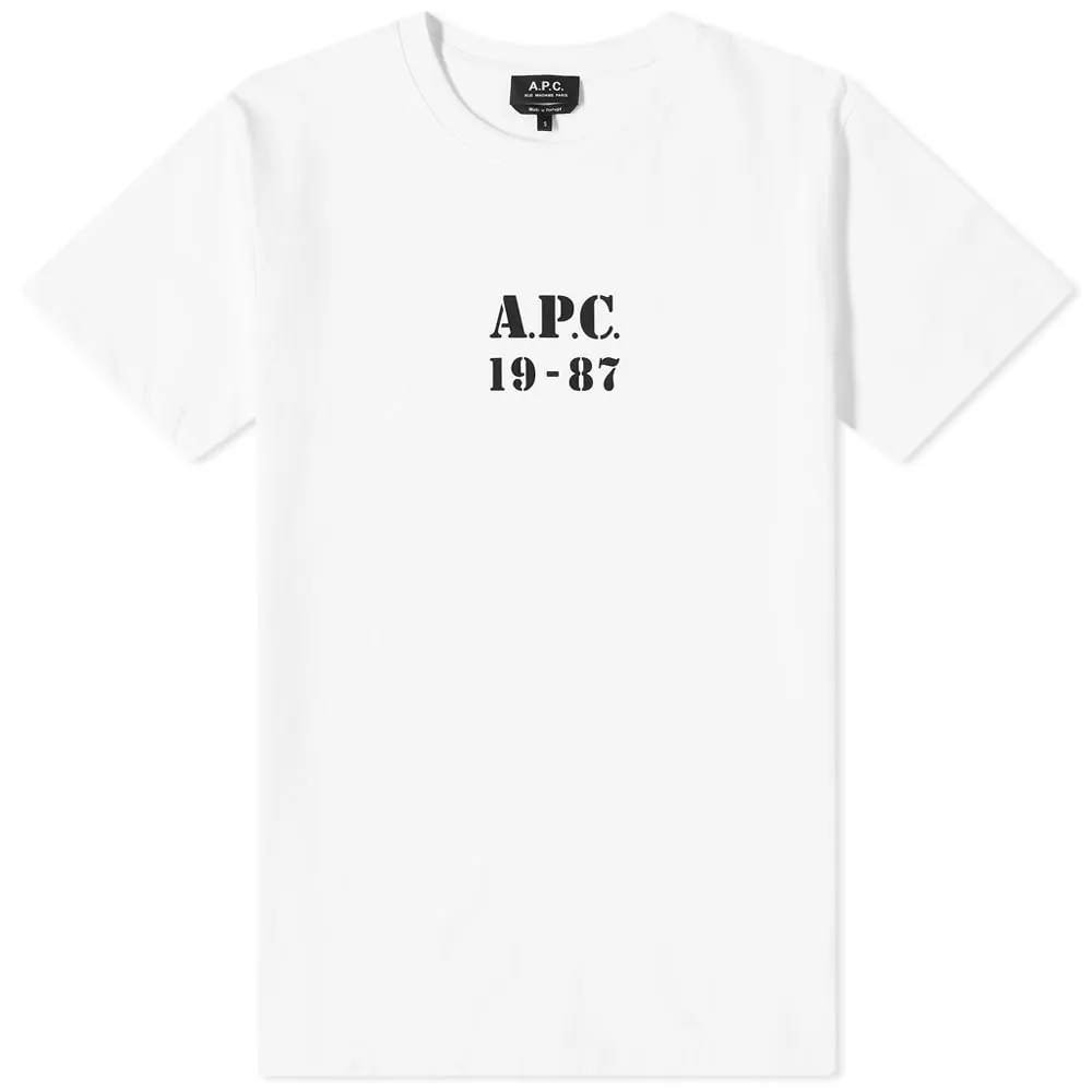 A.P.C. Georges Stamped Logo TeeWhite