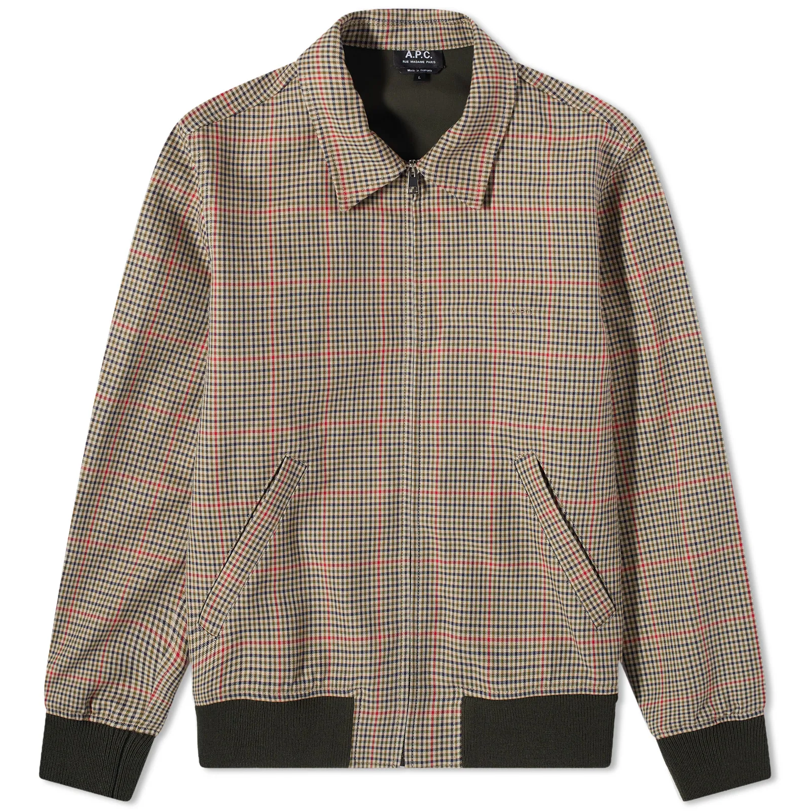 A.P.C. Sutherland Check Harrington JacketRed