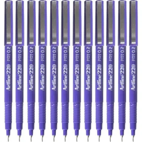 Artline 220 Fineline Pen 0.2mm Extra Fine Purple Box 12