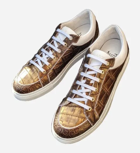 Ascot Sneakers - Deep Gold Alligator