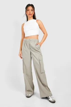 Asymmetric Waistband Detail Cargo Pants