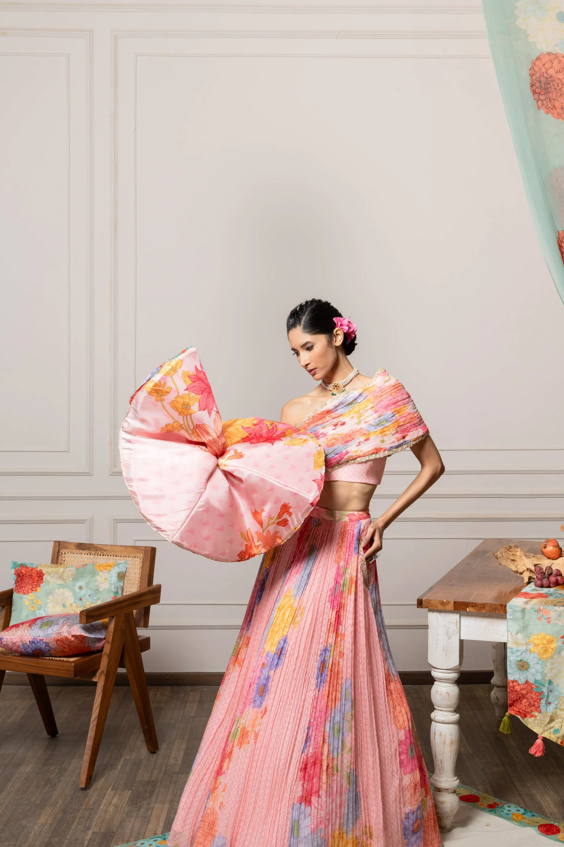 Avya Lehenga Set - Pink