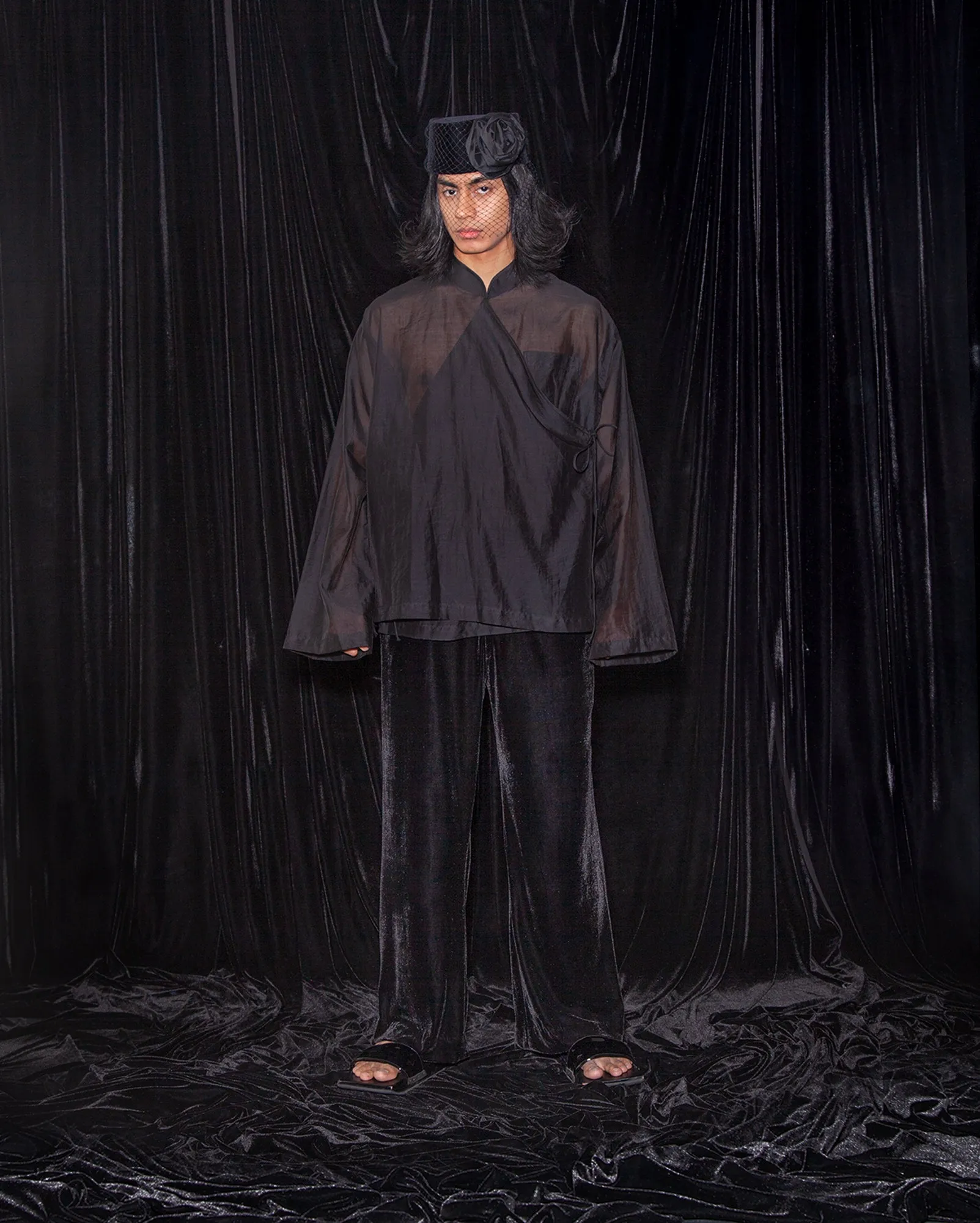 Baju Silang Jarang (Black)