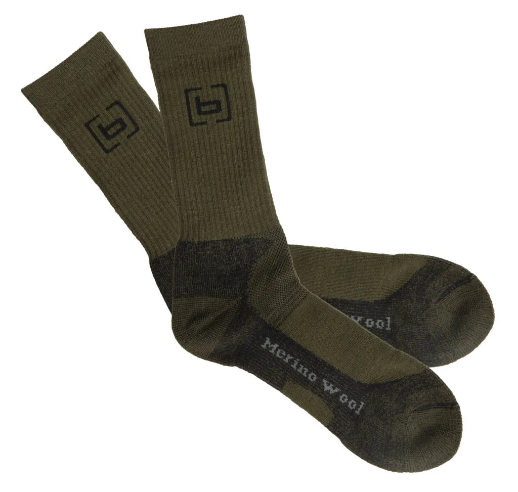 Banded Base Midweight Calf Length Merino Wool Sock