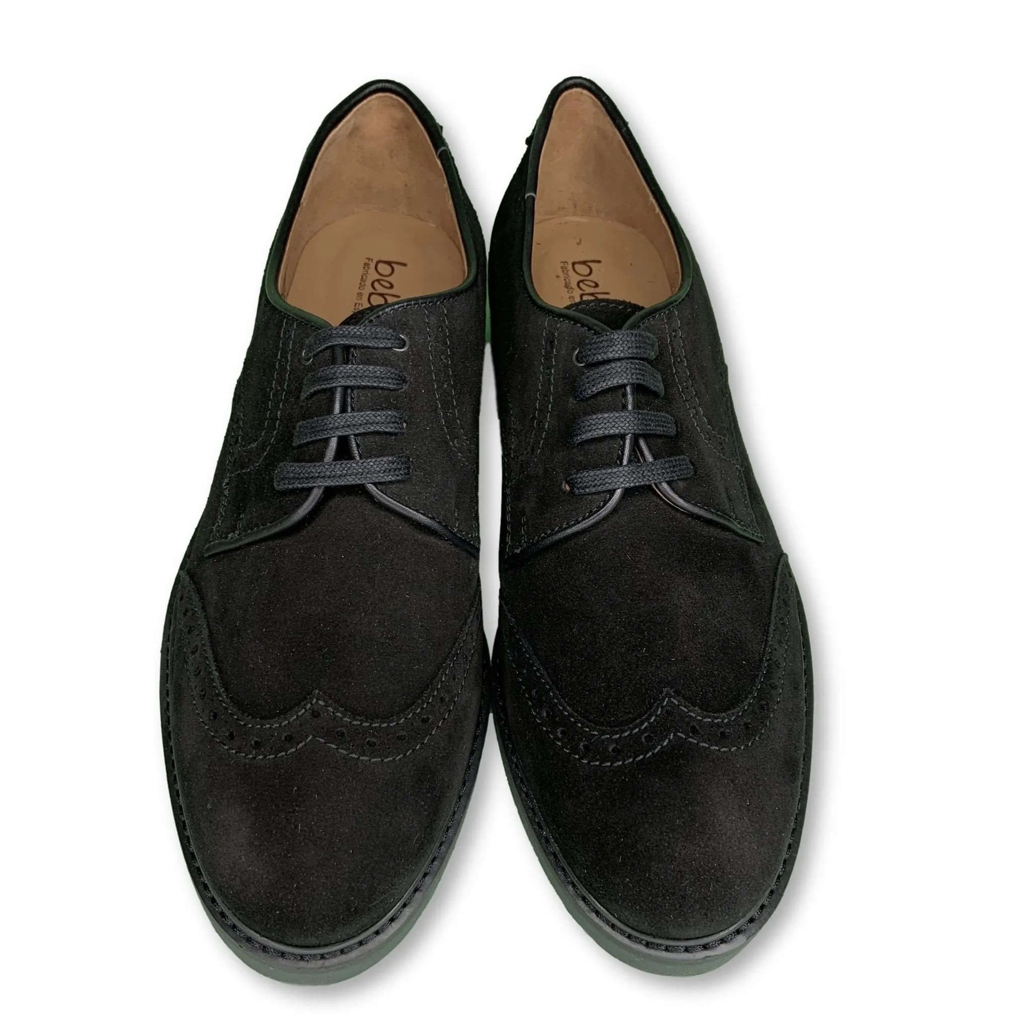 Beberlis Black Suede Wingtip Oxford