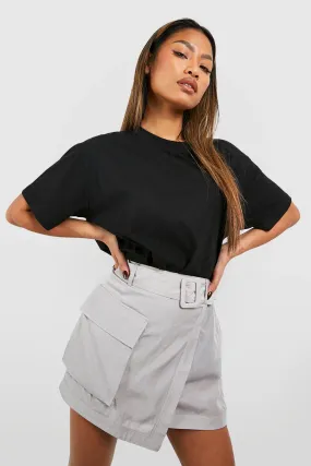 Belt Detail Cargo Mini Skirt