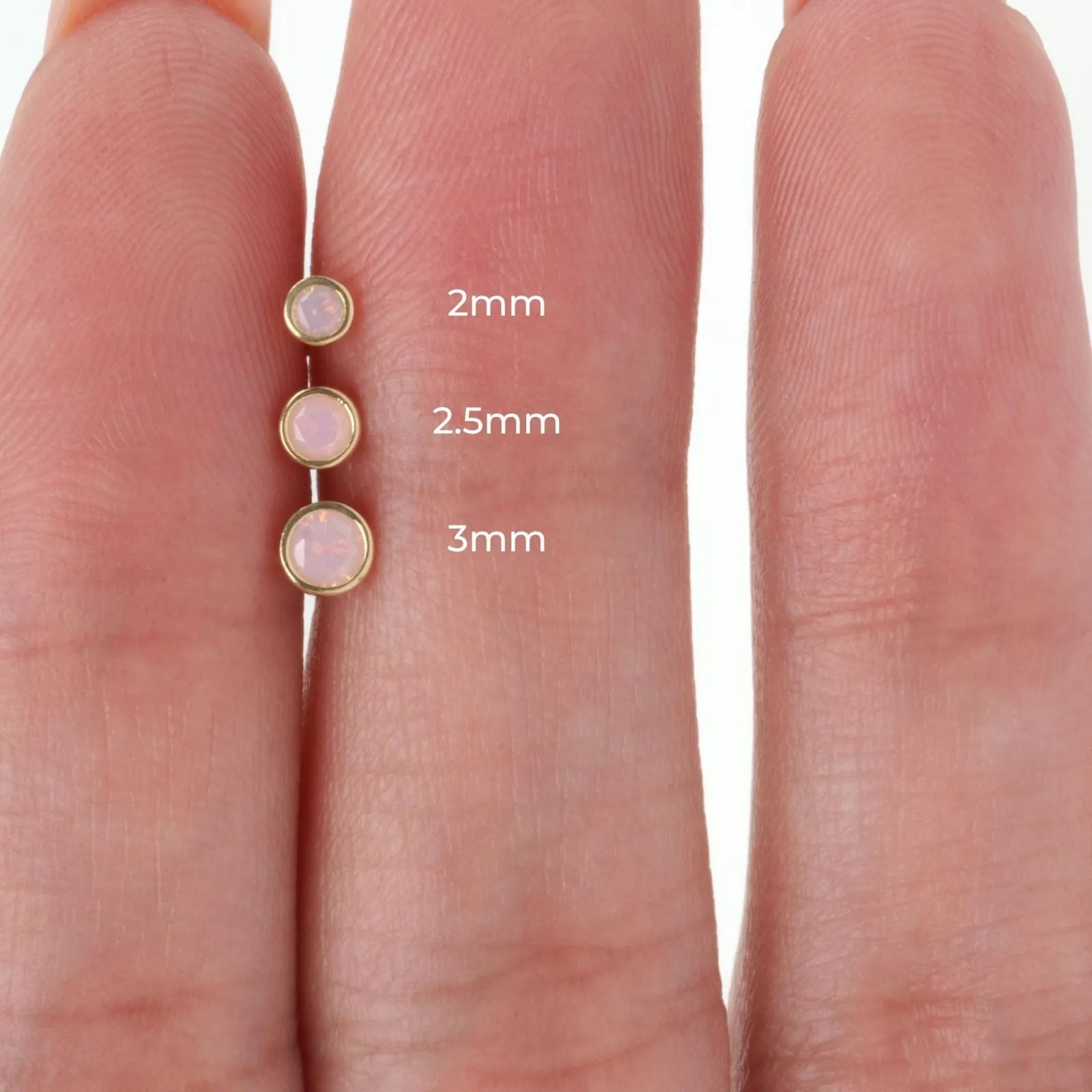 Bezel Set Pink Opal Flat Back Stud