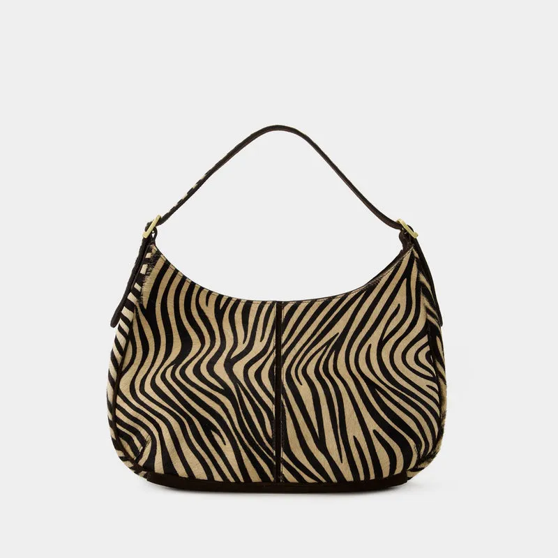 Big Hobo Bag - Rouje - Leather - Beige Zebra