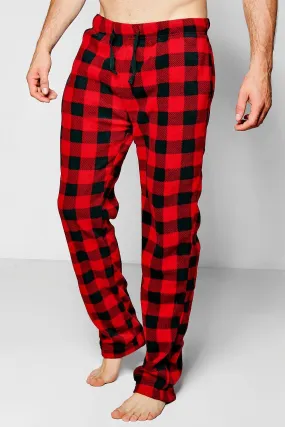 Black And Red Checked Fleece Pajama Pants