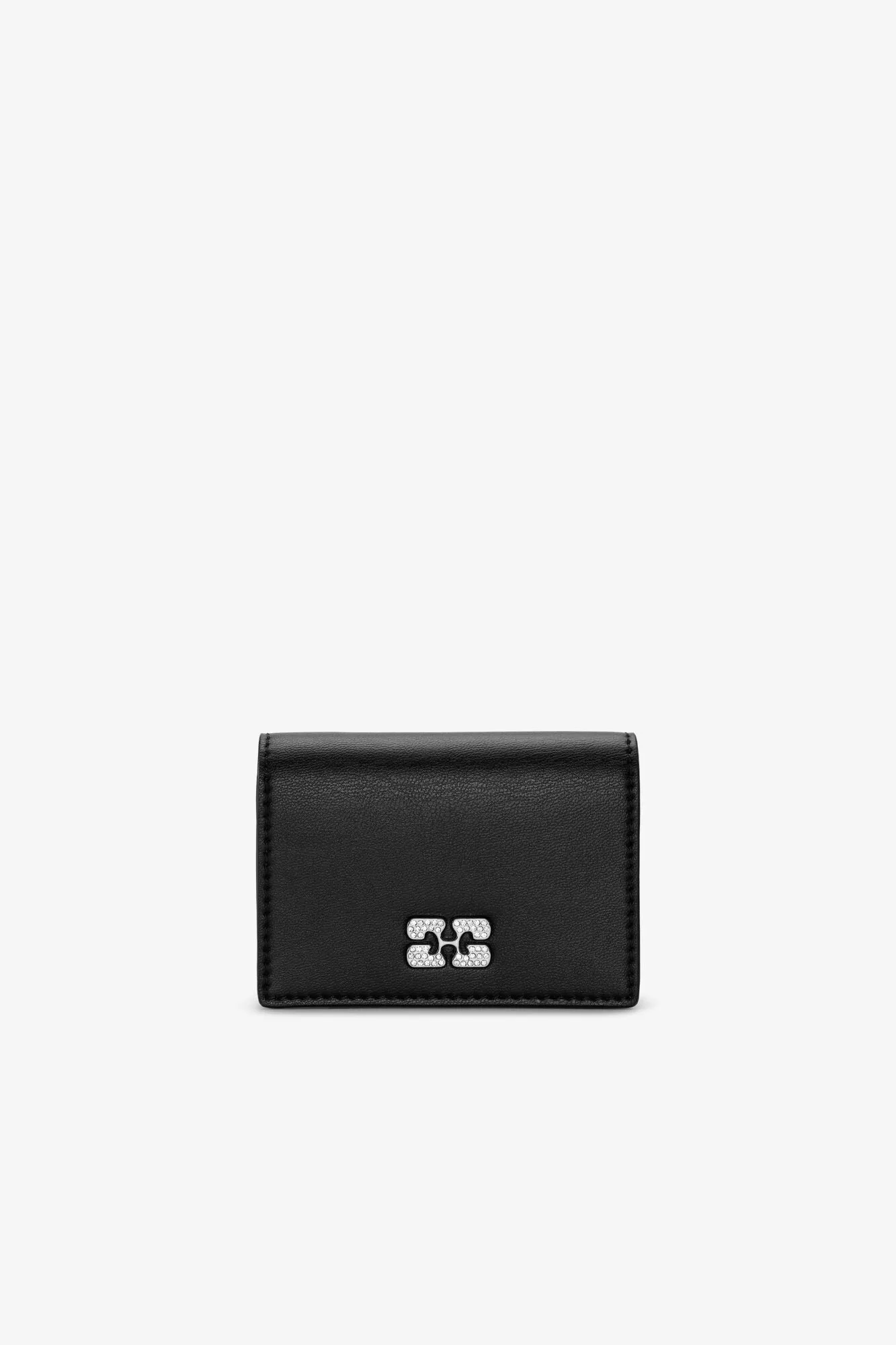 Black GANNI Bou Flap Card Holder