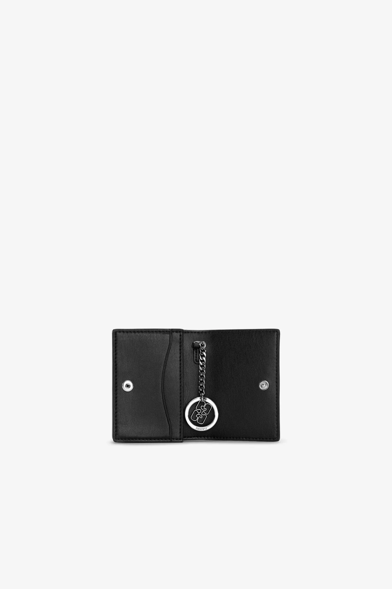 Black GANNI Bou Flap Card Holder