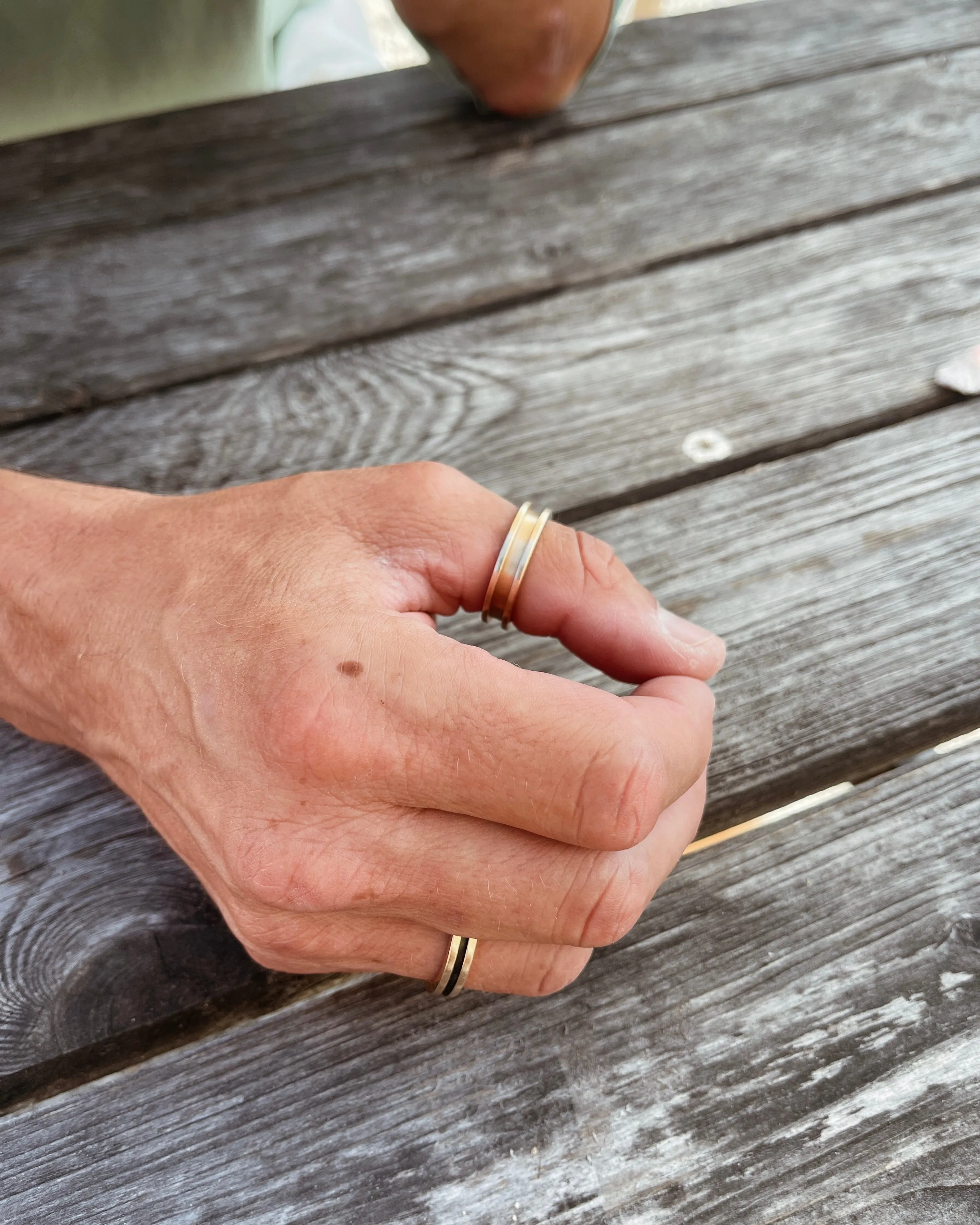 Black Gold Rim Ring