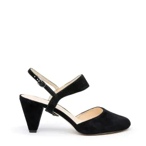 Black Suede Mule + Elsie Strap