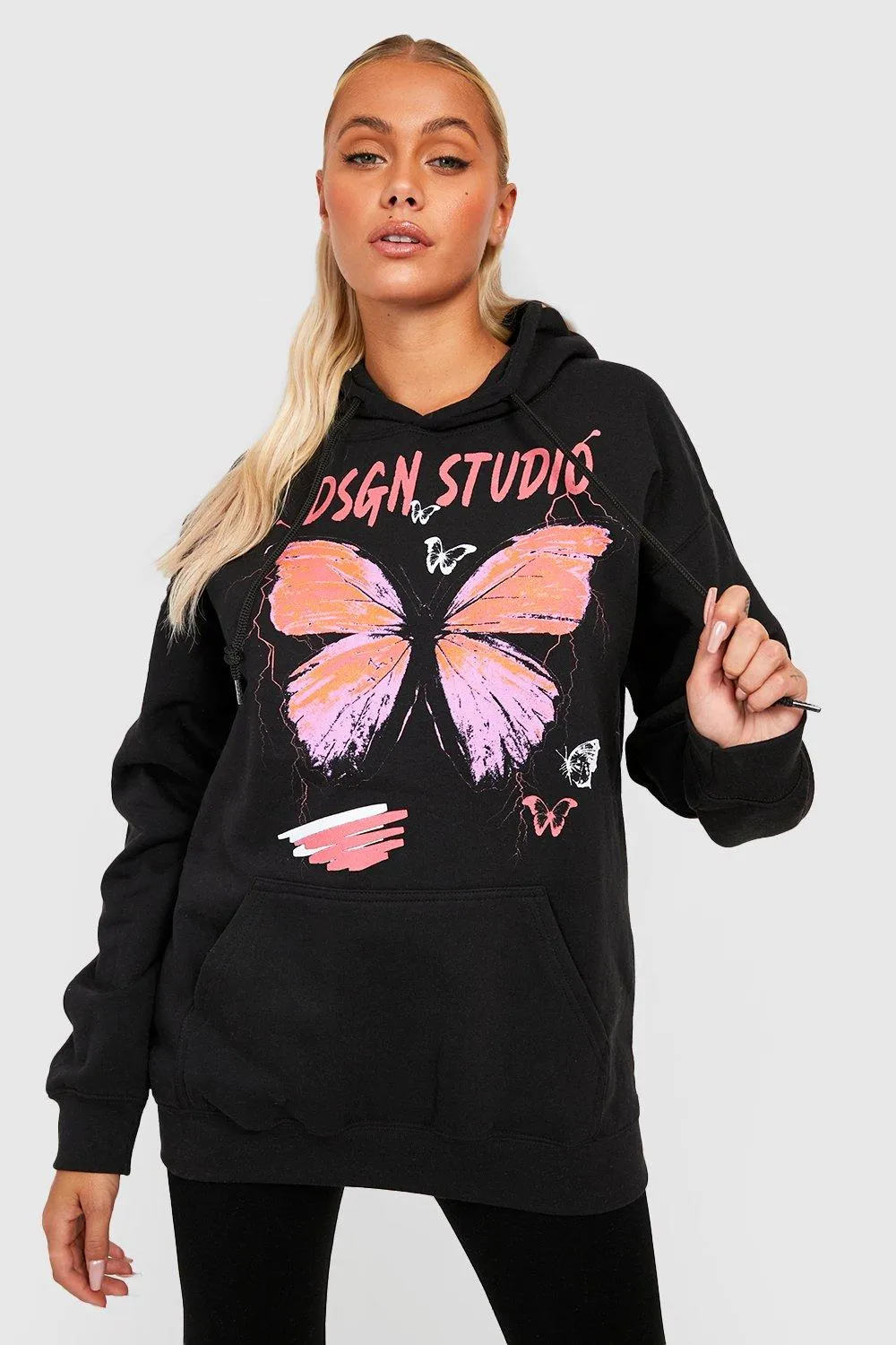 Butterfly Graffiti Oversized Hoodie