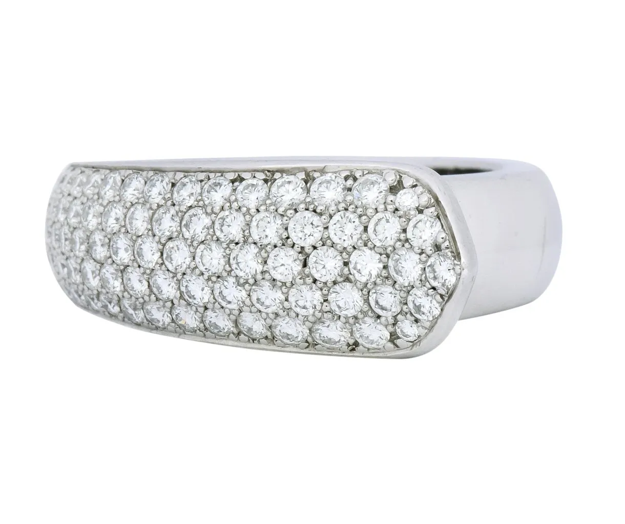 Cartier 1.50 CTW Diamond 18 Karat White Gold Cocktail Ring