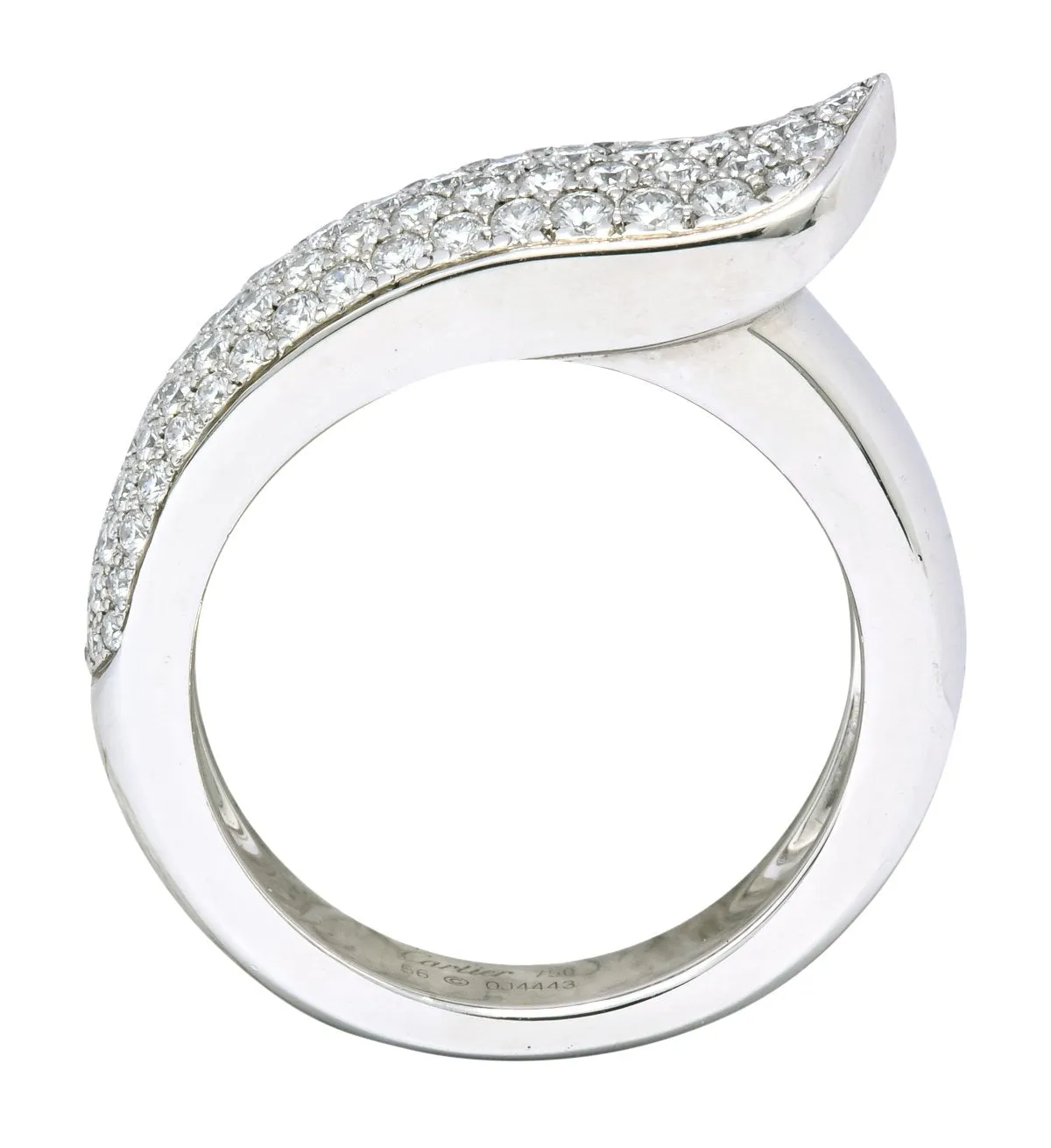 Cartier 1.50 CTW Diamond 18 Karat White Gold Cocktail Ring