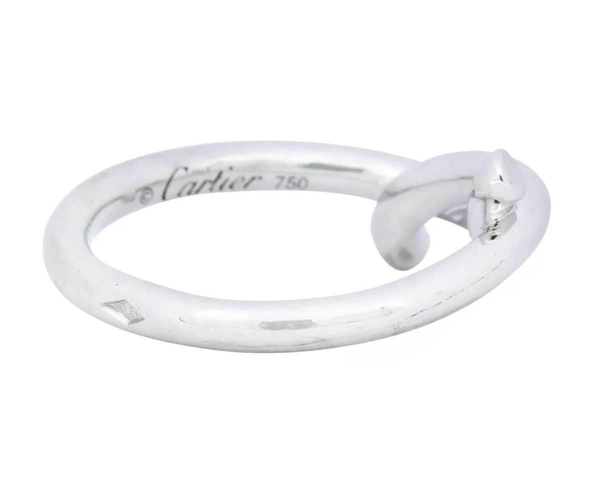 Cartier 18 Karat White Gold French Entrelaces Twisted Knot Ring