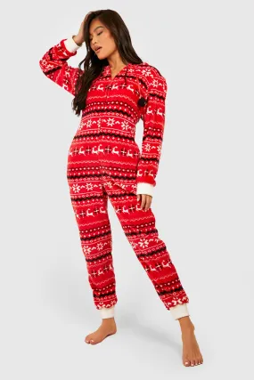 Christmas Fairisle Fleece Onesie