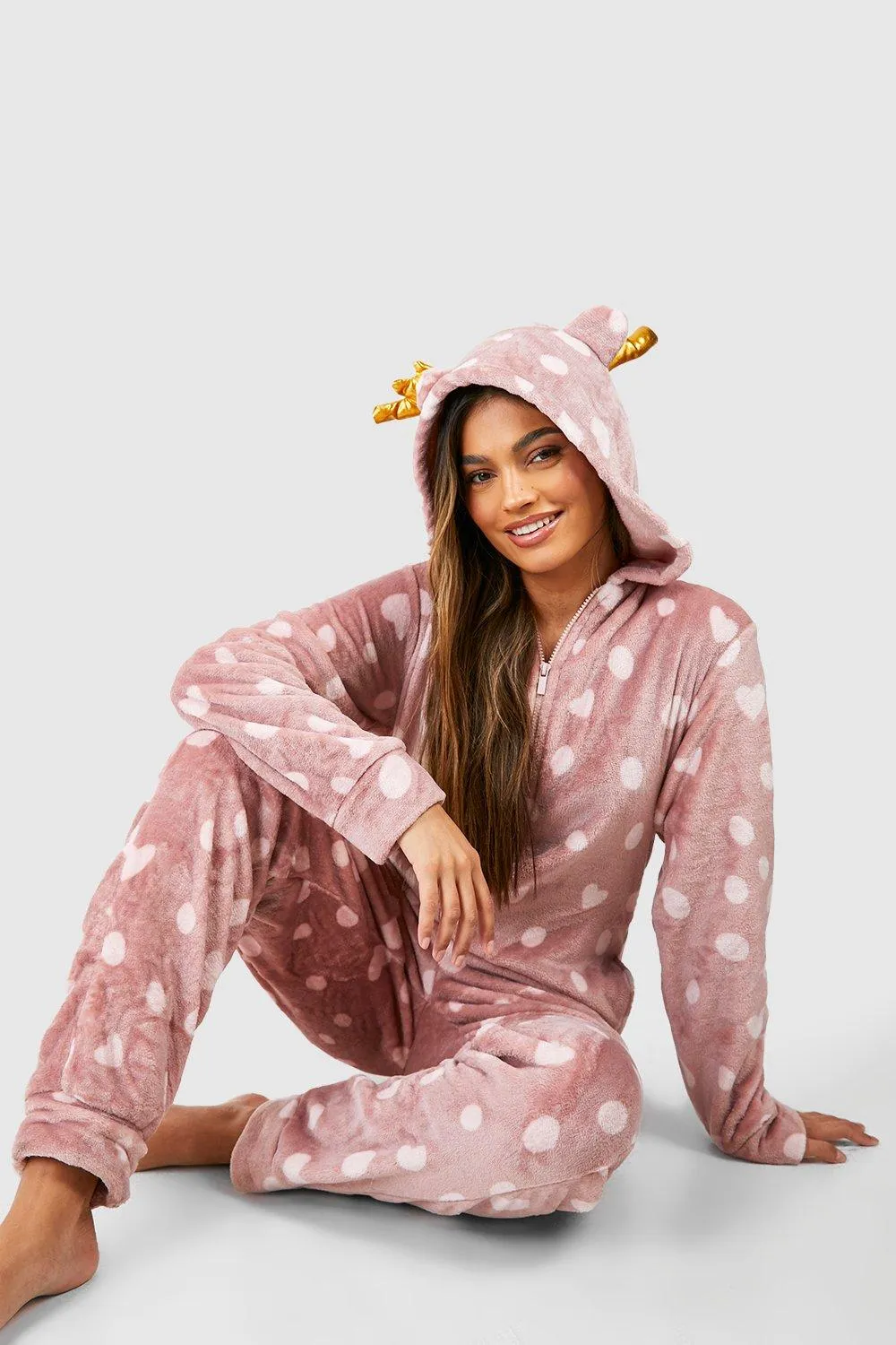 Christmas Reindeer Fleece Onesie