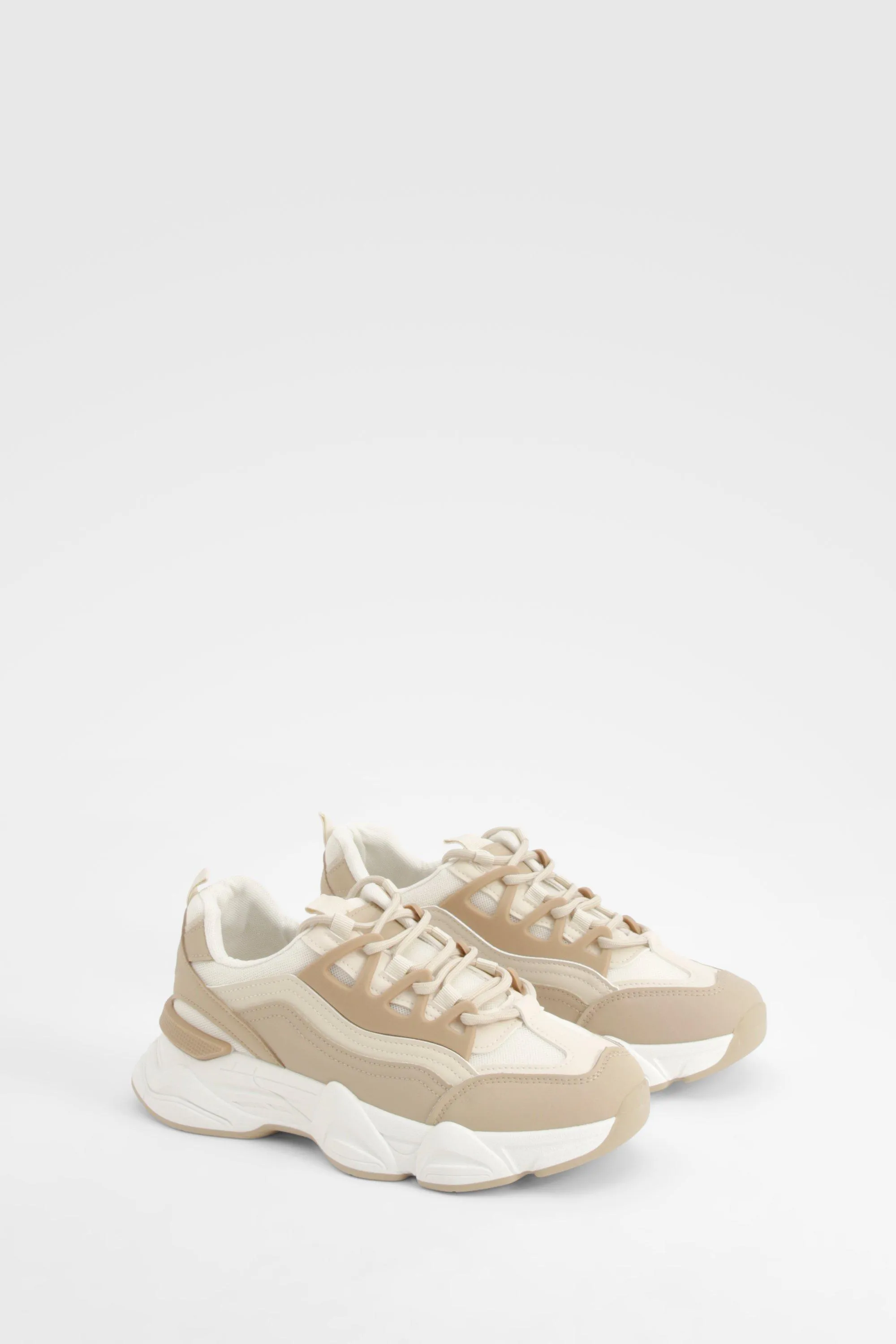 Chunky Sole Paneled Sporty Sneakers