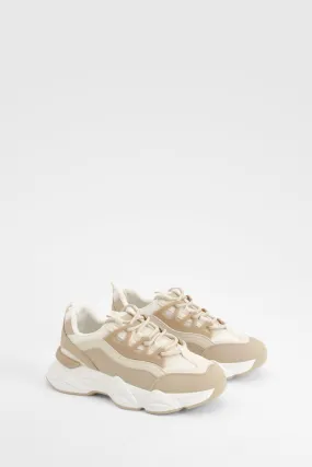 Chunky Sole Paneled Sporty Sneakers