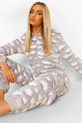 Cloud Print Luxury Fleece Onesie