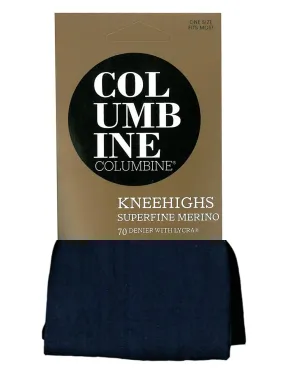 Columbine 2425 Plain Knit Superfine Merino Wool 70 Knee Highs Fleet