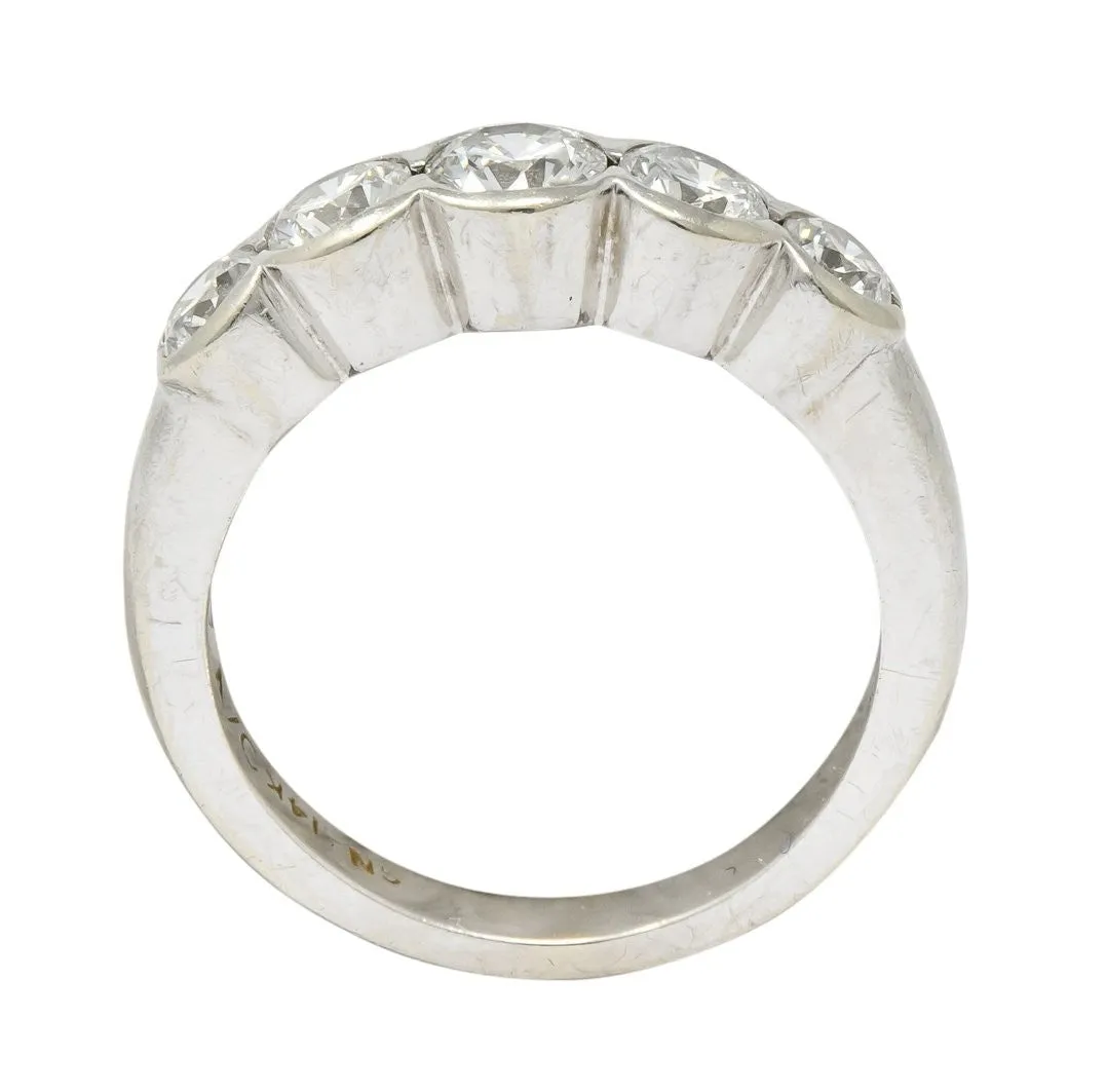 Contemporary 1.15 CTW Diamond 14 Karat White Gold Stackable Ring