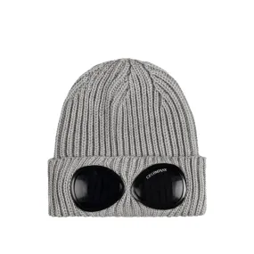 C.P. Company Extra Fine Merino Wool Goggle Beanie Moon Melange