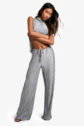 Crinkle Marl Drawstring Pants