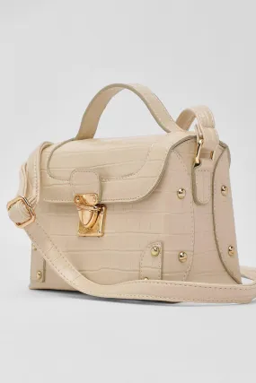 Croc Lock Structured Cross Body Bag